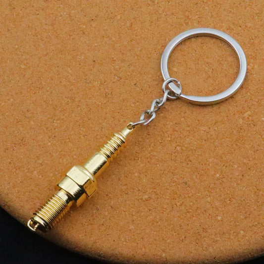 Spark Plug Style Metal Keychain