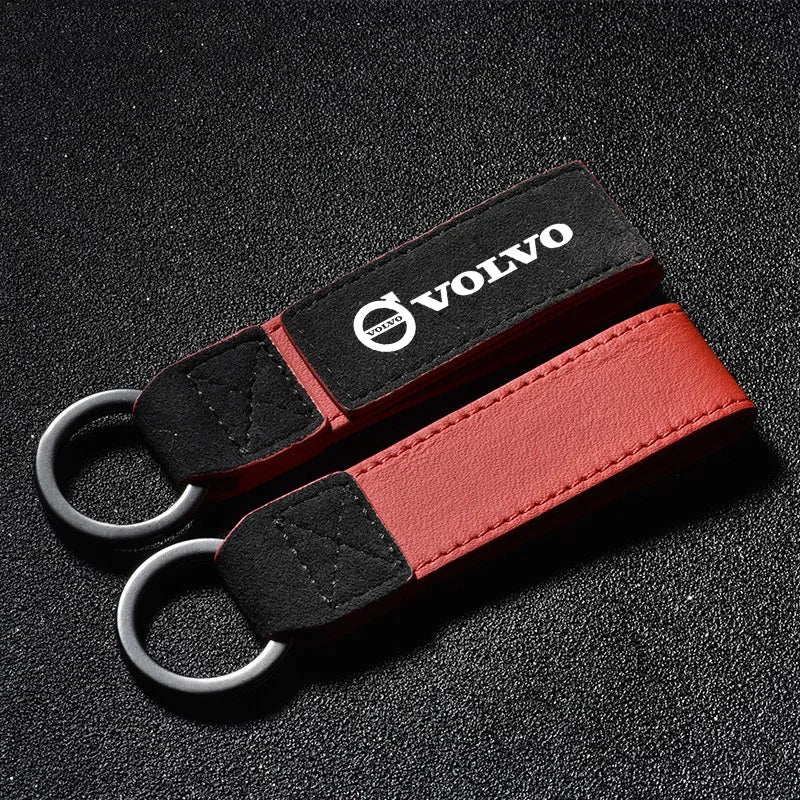 V Suede Style Keychain