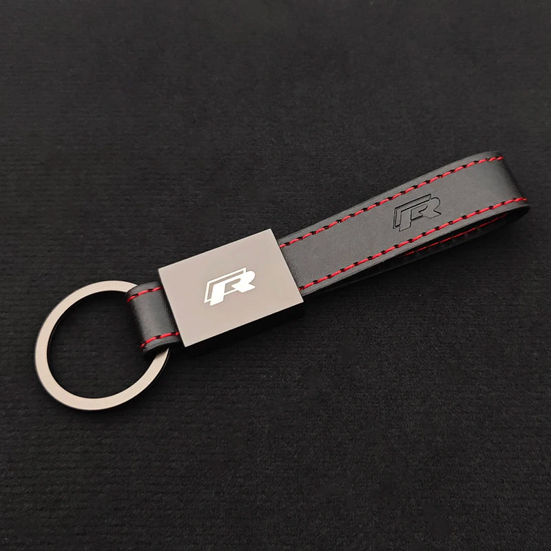 R Style Leather Keychain