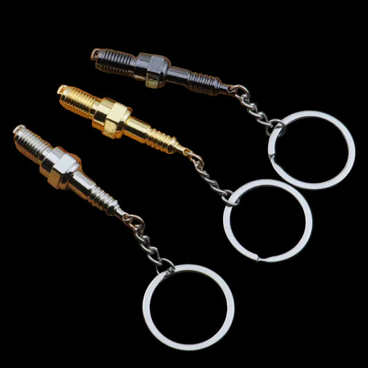 Spark Plug Style Metal Keychain